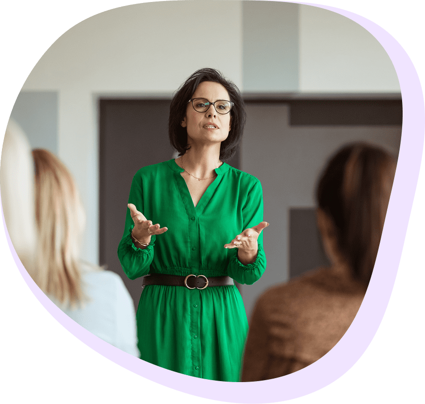 Woman speaking to an audience