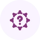 Gear with question mark icon