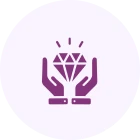 Icon of hands with a jewel
