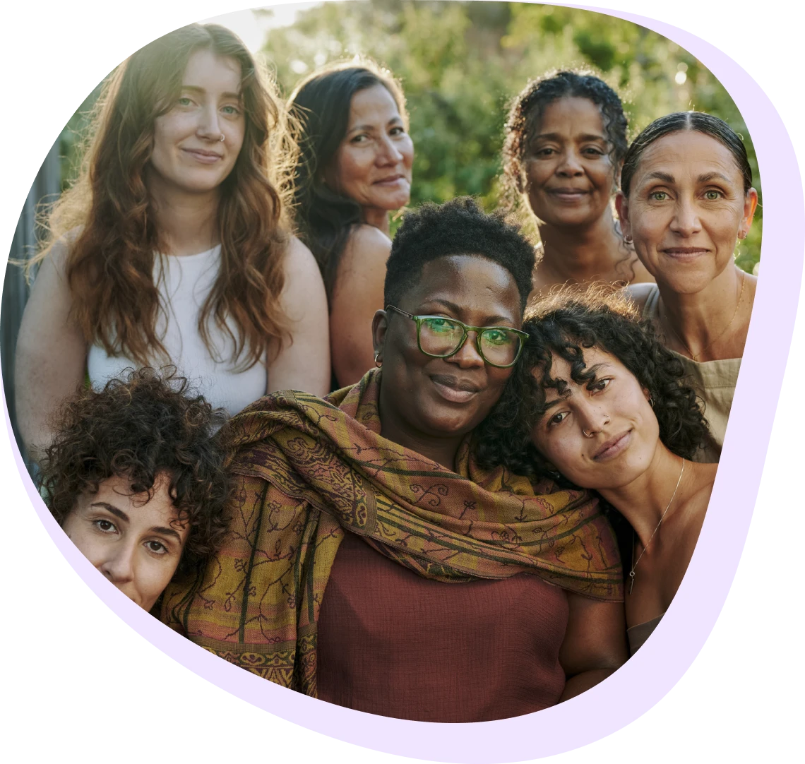 Smiling women in natural setting